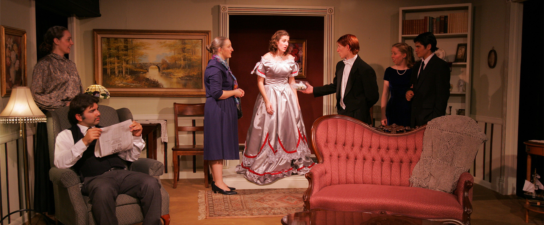 Fresno Pacific University students perform a play on stage