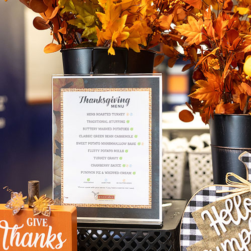 Photo of Thanksgiving Luncheon menu