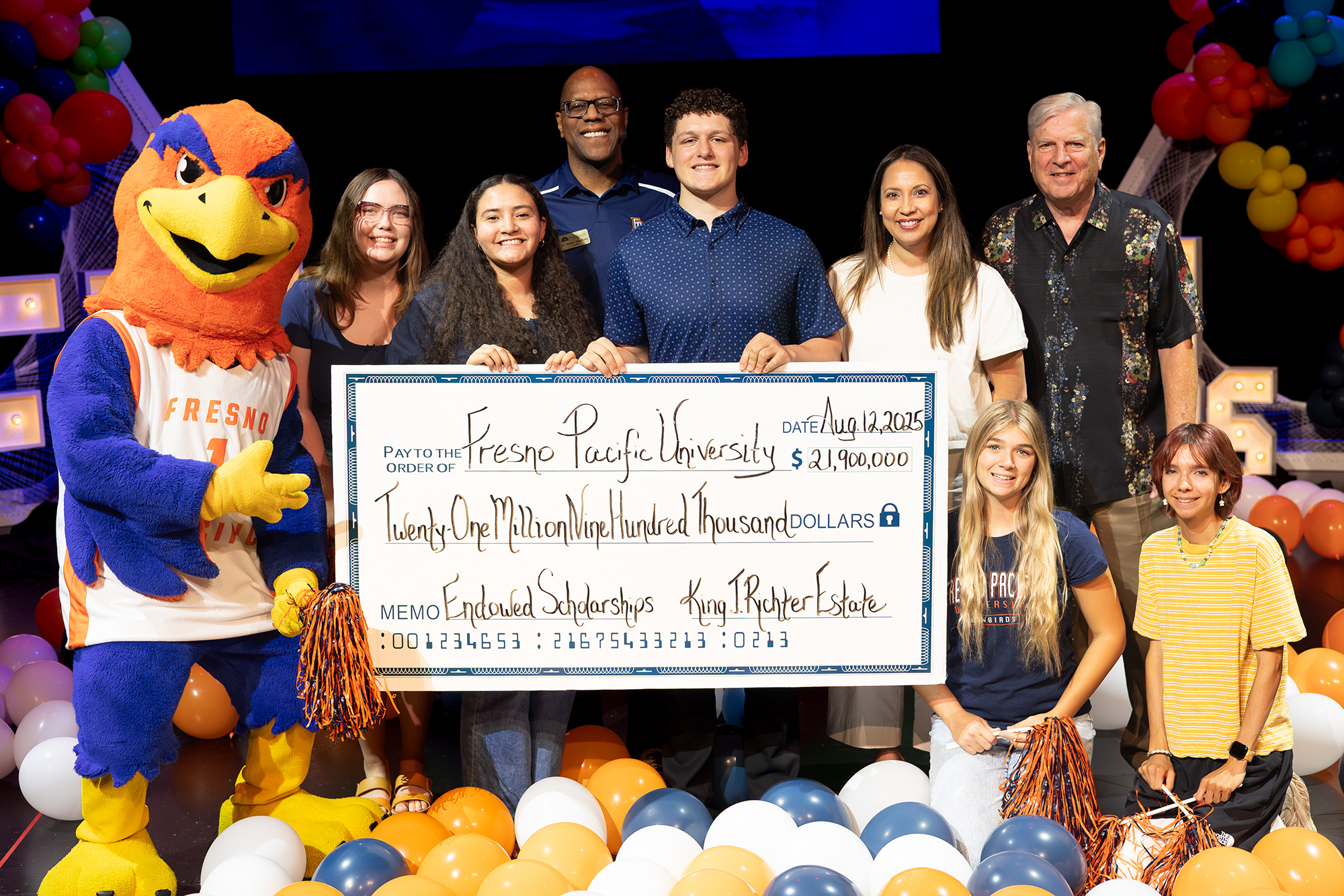 Photo of celebration marking the largest gift in FPU history.