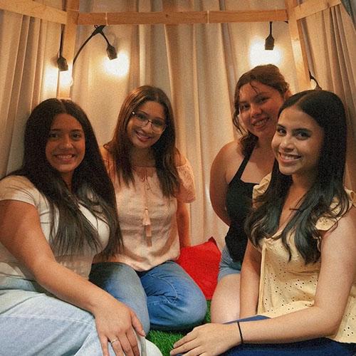 Image of friends smiling