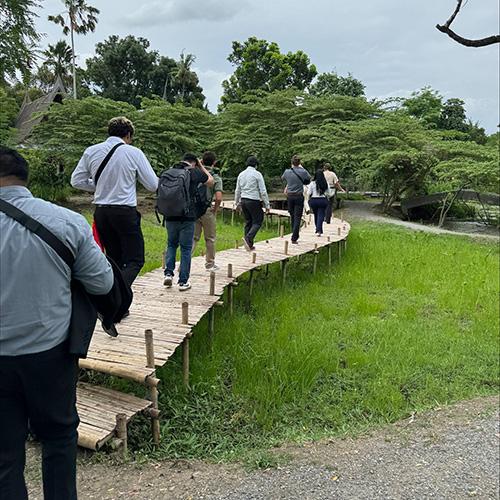 Jordan Soliz's crew walking outdoors