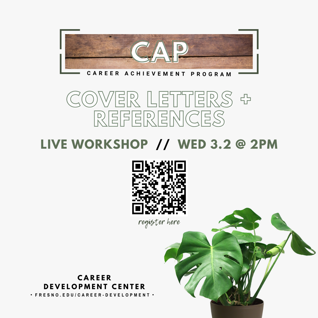 COVER LETTERS + REFERENCES WORKSHOP