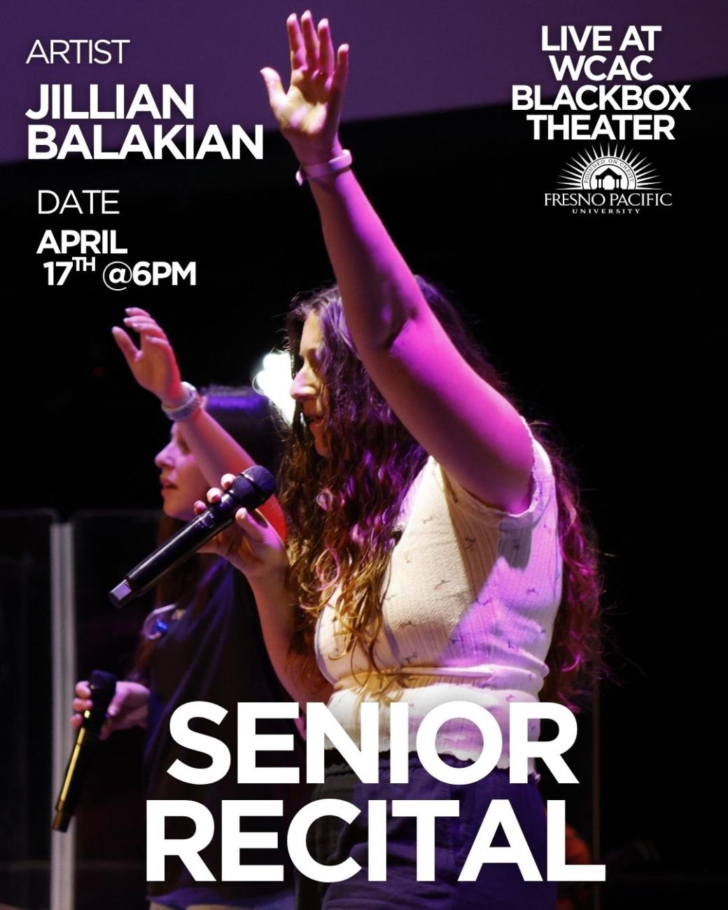 Jillian Balakian music recital poster