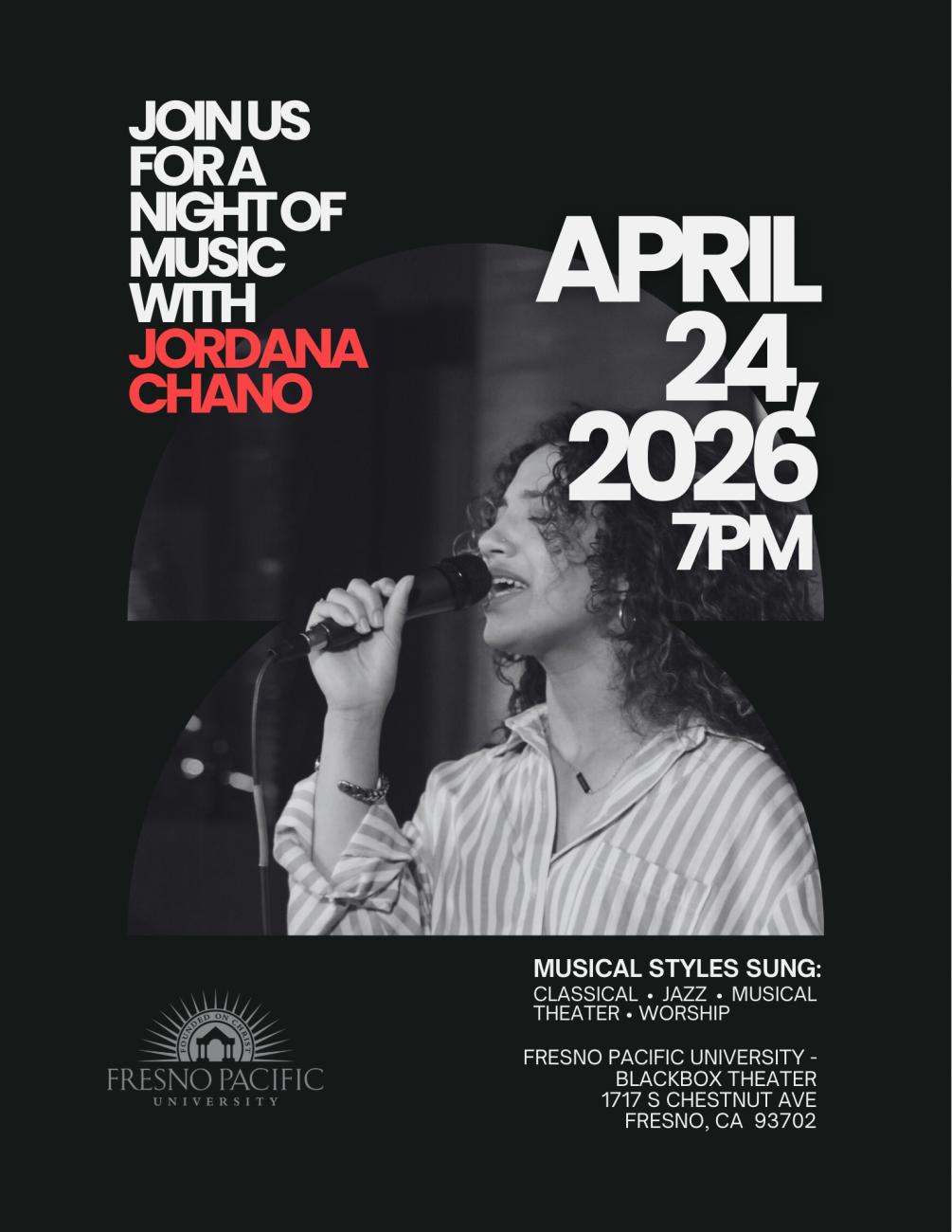 Jordana Chano Hooks music recital poster