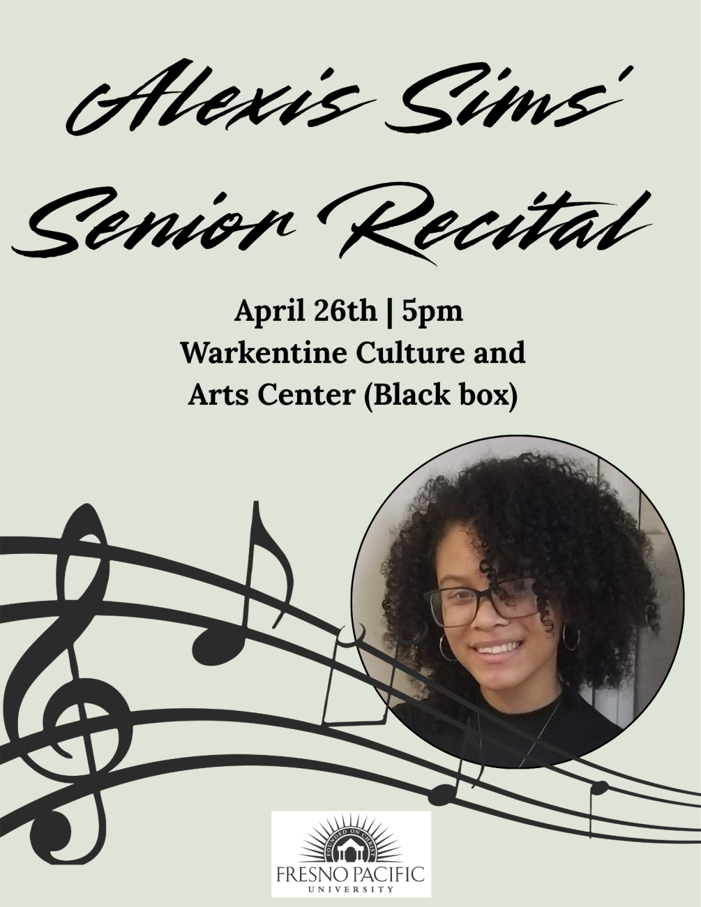Alexis Sims Senior Recital poster