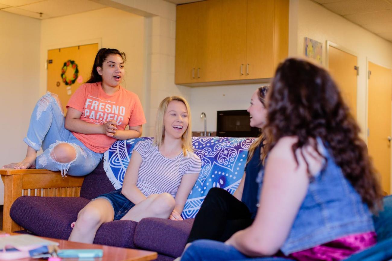 Roommates in Jost Hall living room