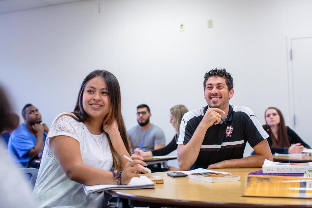 Multiple students in a classroom