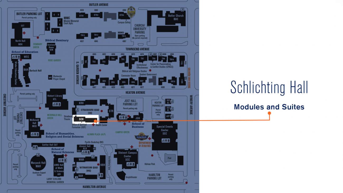 Schlichting Hall map