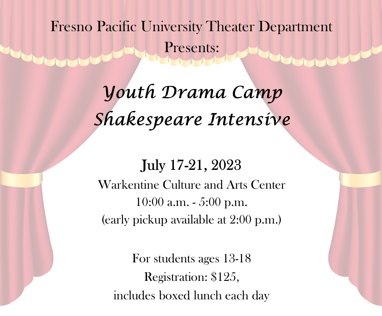 Youthe Drama Camp Shakespeare Intensive