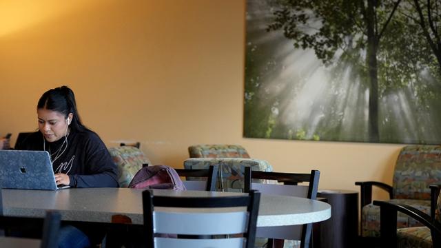 FPU students sitting in Jost Lounge