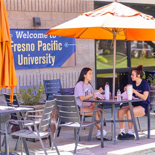 FPU students sitting for lunch