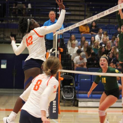 Volleyball player jumping to spike the ball