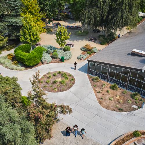 Aerial view of Alumni Hall