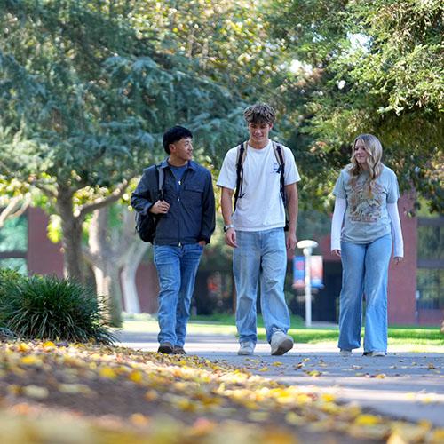 Photo of students walking on campus