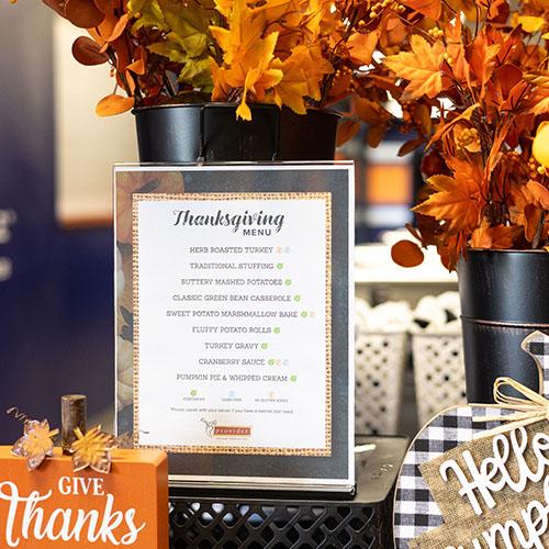 Photo of Thanksgiving Luncheon menu