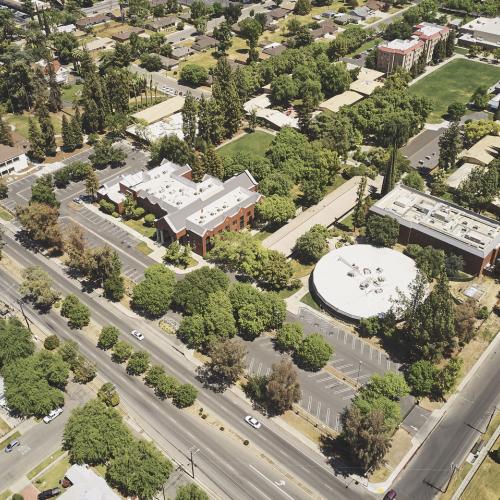 Aerial view of Fresno Main Campus