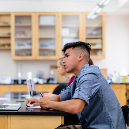 Student in lab class