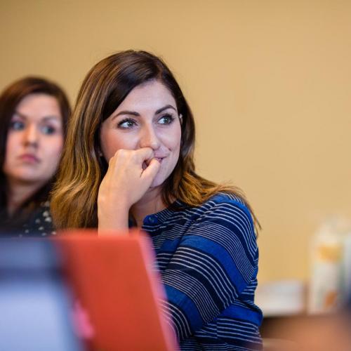 Students having a discussion in class