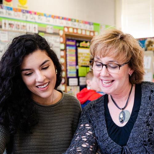 A grade school teacher and her advisor