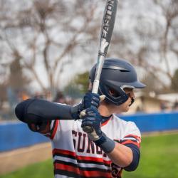 FPU baseball player at bat