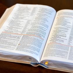 Open Bible on table