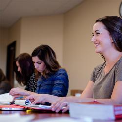 College students sitting at a desk
