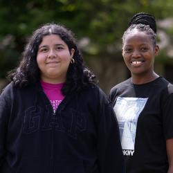 Image of two college students smiling