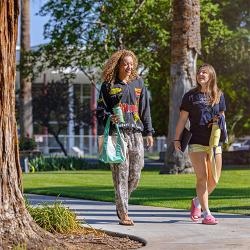 Students walking on FPU campus