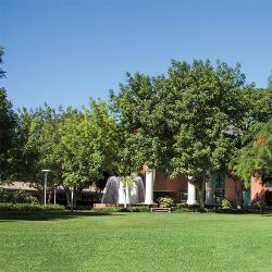 FPU campus with fountain and green grass