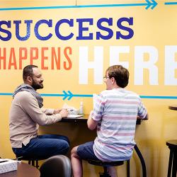 A tutor and student having a conversation